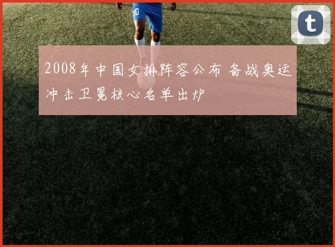 2008年中国女排阵容公布 备战奥运冲击卫冕核心名单出炉