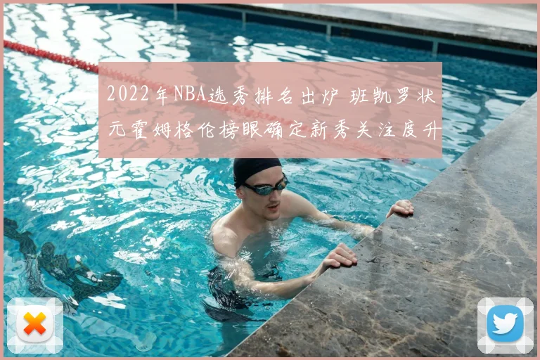 2022年NBA选秀排名出炉 班凯罗状元霍姆格伦榜眼确定新秀关注度升温