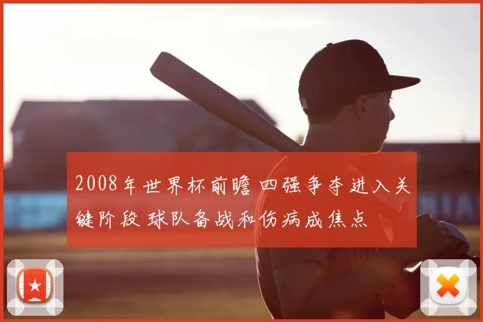 2008年世界杯前瞻 四强争夺进入关键阶段 球队备战和伤病成焦点